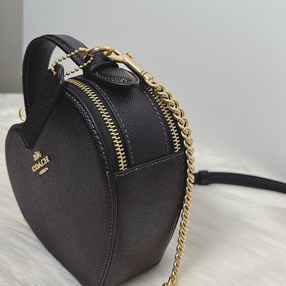 NWT Coach Black Heart-Shaped Crossbody Bag - Picture 3 of 9